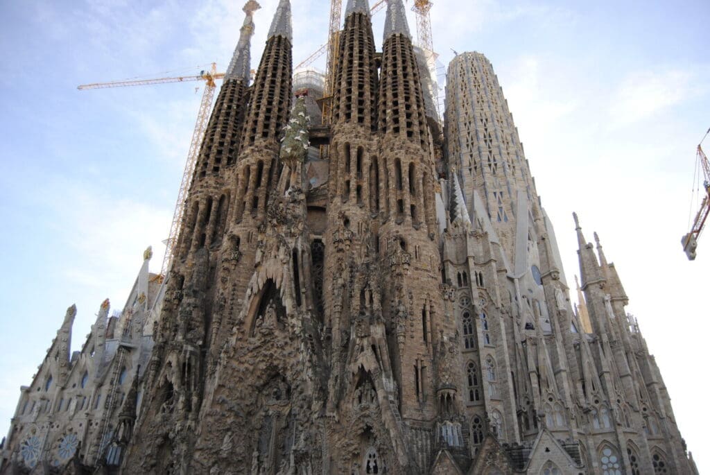 The Sagrada Familia under construction in Barcelona