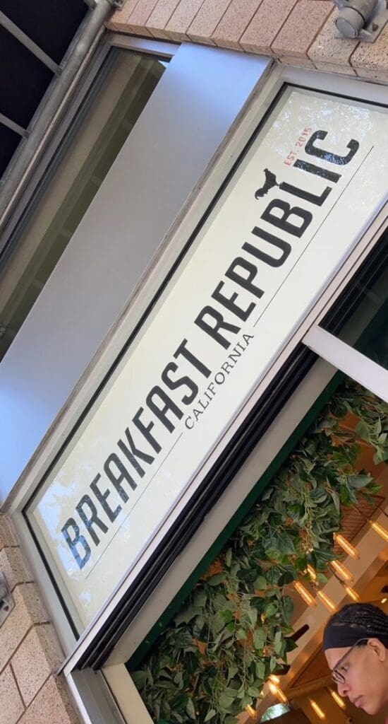 Breakfast republic sign in Downtown San Diego