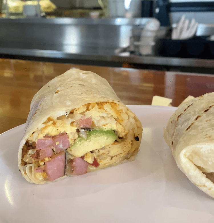 Breakfast burito from Lucky's Lunch Counter