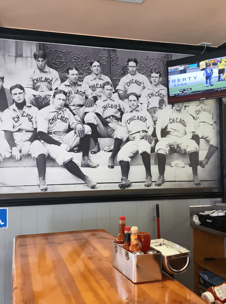 Old baseball photo inside Lucky's Lunch Counter in Downtown San Diego